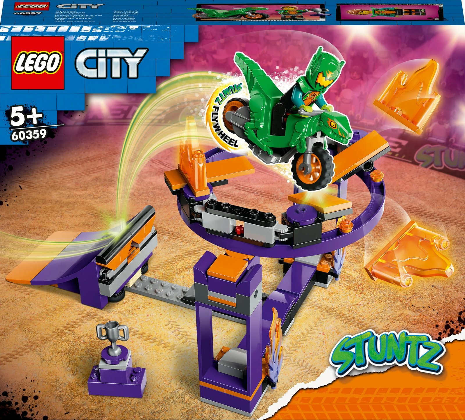 Set ndërtimi LEGO City Dunk Stunt Ramp Challenge 60359, 144 pjesë, shumëngjyrësh