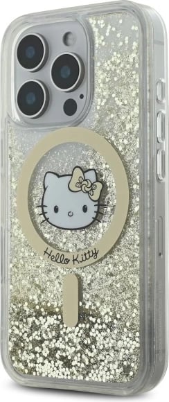Mbështjellës Hello Kitty Liquid Glitter Fever MagSafe për iPhone 16 Pro Max, Ari