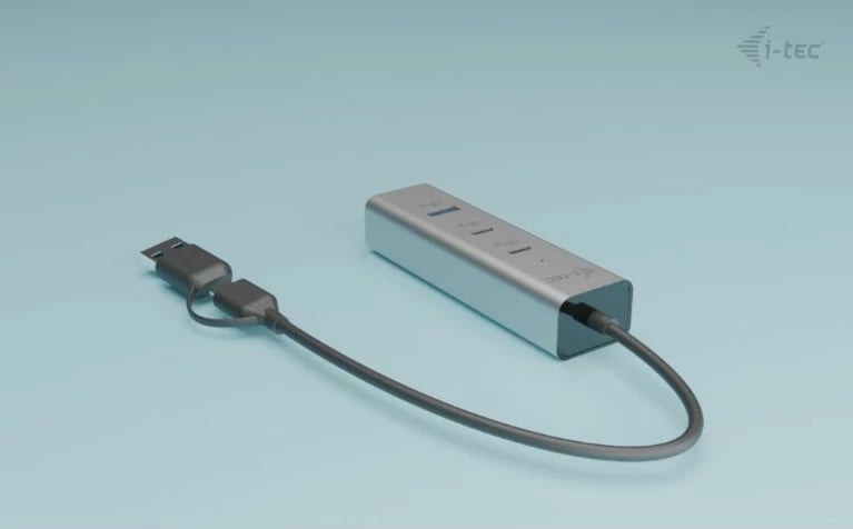 HUB metalik i-tec CAHUBMETAL2A2CPD, 2x USB-C, 2x USB-A, Power Delivery 85W, zi