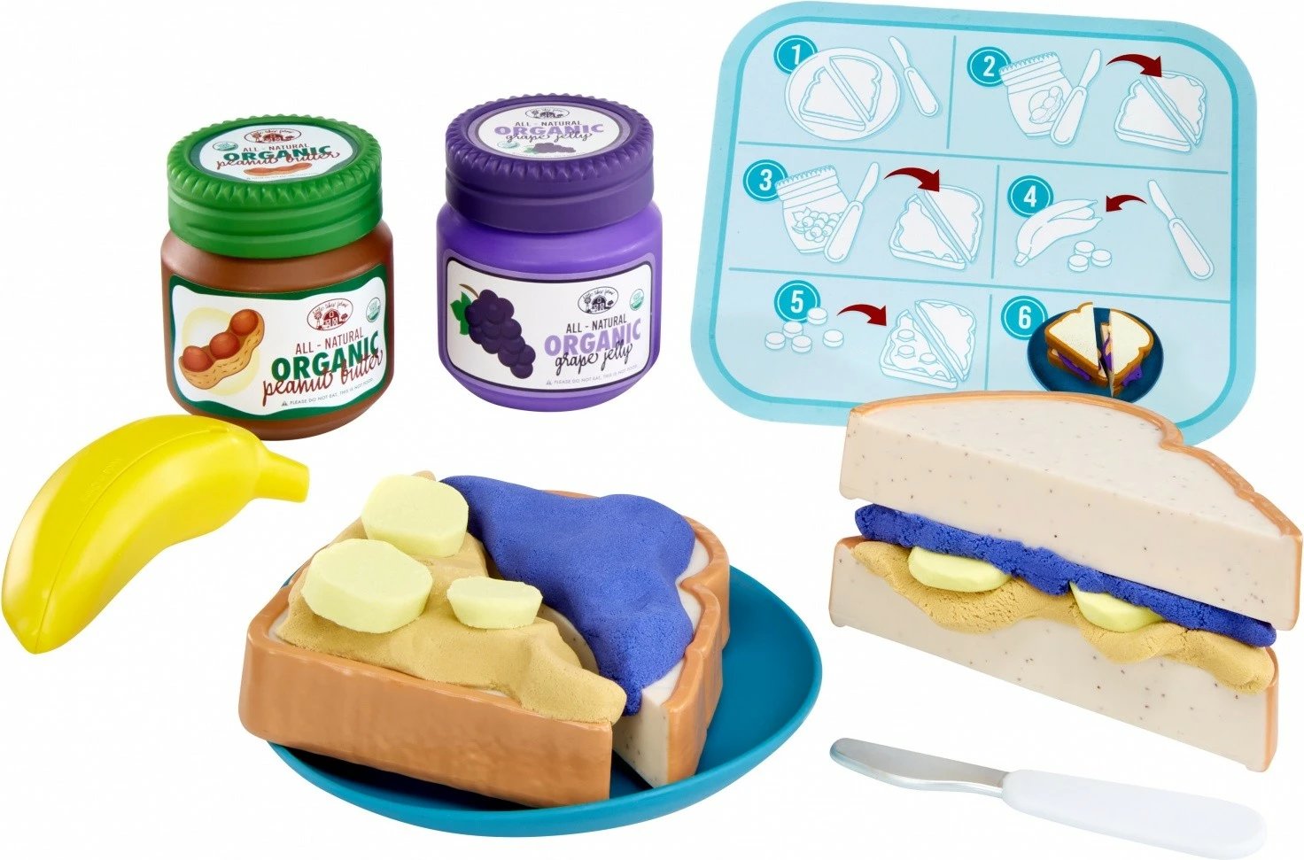 Set lodrash Little Tikes Creative Chefs Sandwiches, gjalpë kikiriku dhe reçel, shumëngjyrësh Set lodrash Little Tikes Creative Chefs Sandwiches, gjalpë kikiriku dhe reçel, shumëngjyrësh