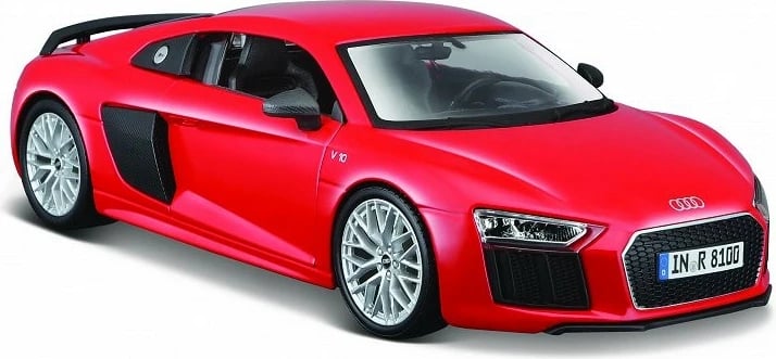 Model metalik makine Maisto Audi R8 V10 PLUS 1:24, Kuqe