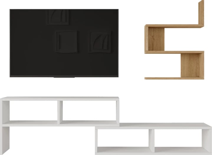 Set për dhomë dite Kakomo, ngjyrë e bardhë-natyrale, 170x29.5x43cm