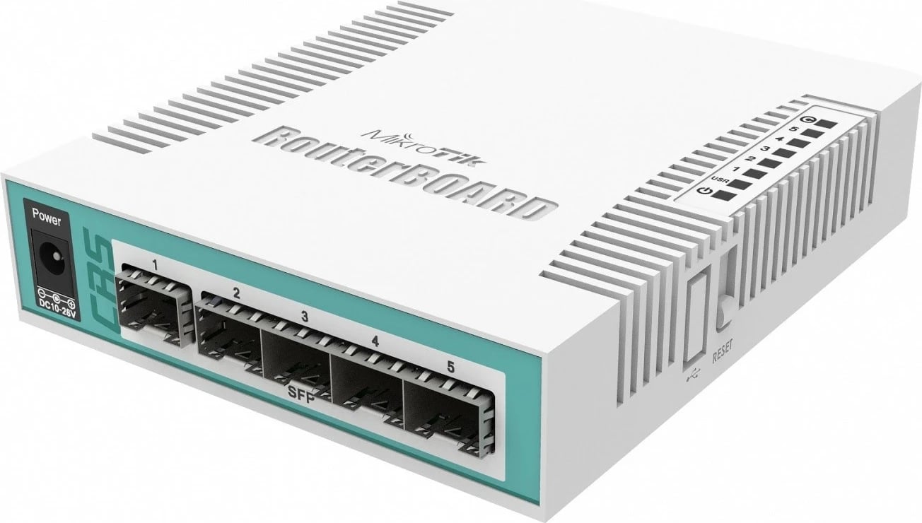 Switch i menaxhuar Mikrotik CRS106-1C-5S, 5xSFP, 1xCOMBO, i bardhë
