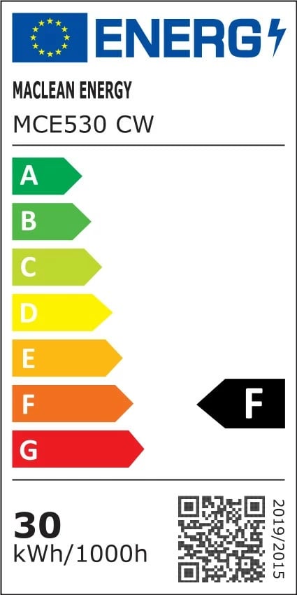 Projektor LED Maclean MCE530 CW, 30 W, 2400 lm, i zi, dritë e bardhë e ftohtë