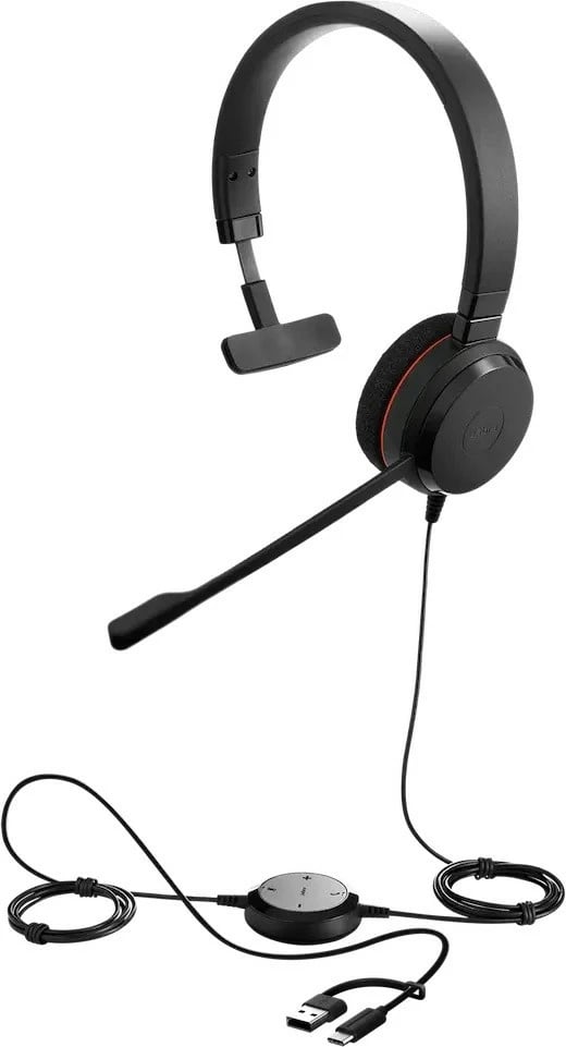 Kufje Jabra Evolve 20 SE me mikrofon, Mono, USB-A/USB-C, Zezë