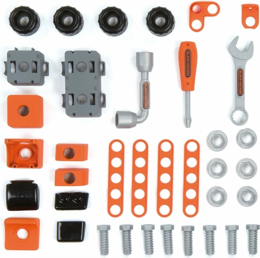 Set lodrash veglash Smoby Black + Decker, 39 pjesë, Multikolor