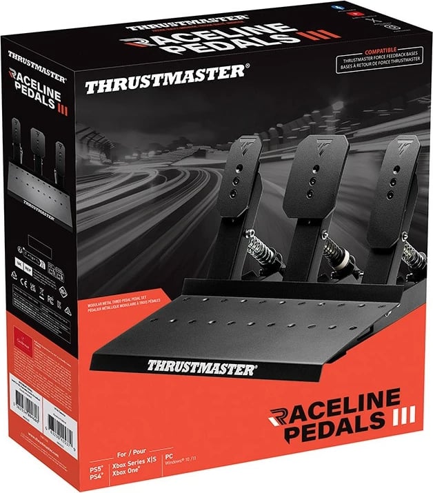 Pedale lojrash Thrustmaster AddOn Raceline Pedals III, për PC/KON, e zezë