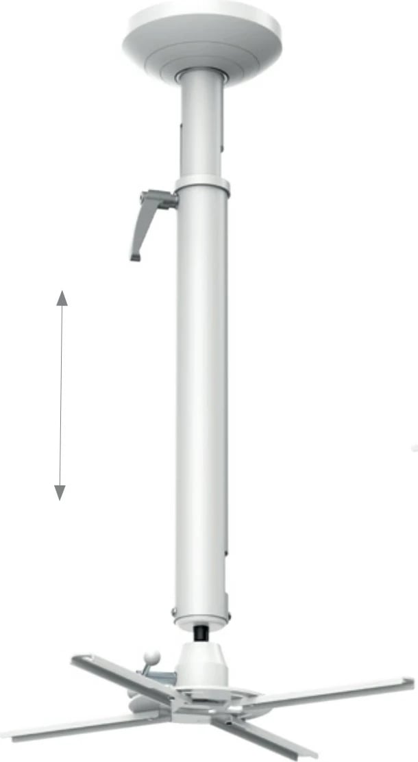 Mbajtëse tavani për projektor HAGOR Beamfix II, 670-900 mm, çelik inox, rregullim manual, 10 kg