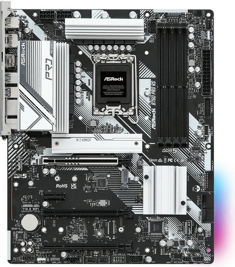 Pllakë amë ASRock B760 PRO RS, Intel, LGA 1700, DDR5-SDRAM, 128 GB