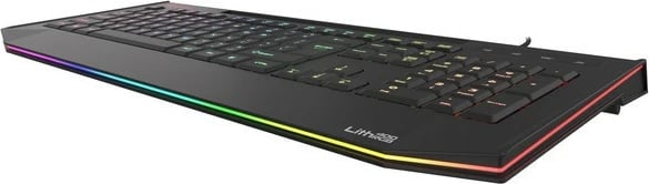 Tastierë gaming Natec Genesis Lith 400 RGB, me ndriçim, me kabllo, e zezë