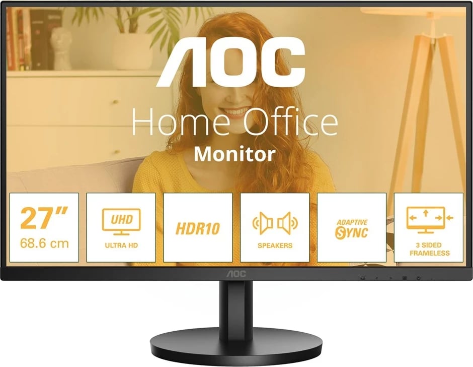 Monitor AOC U27B3A, 27", 4K Ultra HD, LCD, i zi