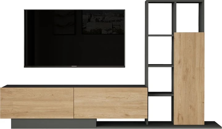 Set dhome dite Damon, ngjyrë natyrale-antracit, 140x29.5x39.5cm