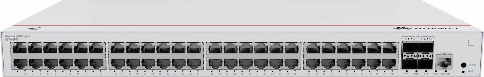 Switch HUAWEI eKit S310-48P4S, Managed, L2+, Gigabit Ethernet, PoE, Rack 1U, Gri