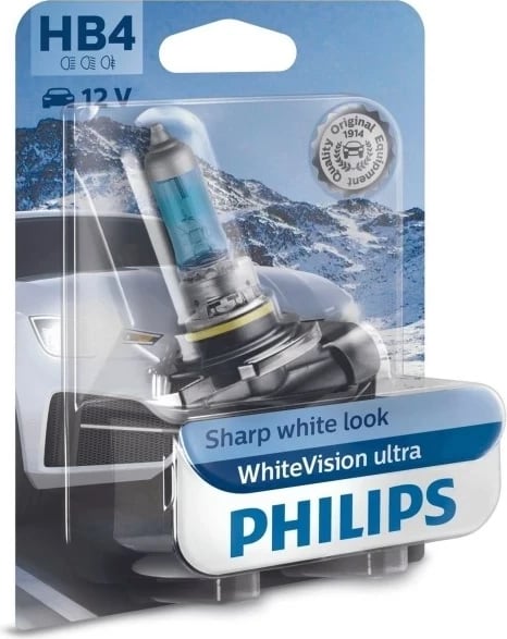 Llambë feneri Philips WhiteVision ultra HB4 9006WVUB1, 51 W, 12 V, Halogjen, 4200 K, 1 copë