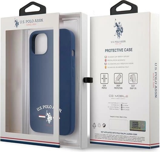 Mbështjellës U.S. Polo Assn. USHCP13SSFGV për iPhone 13 mini 5.4", silikon, blu