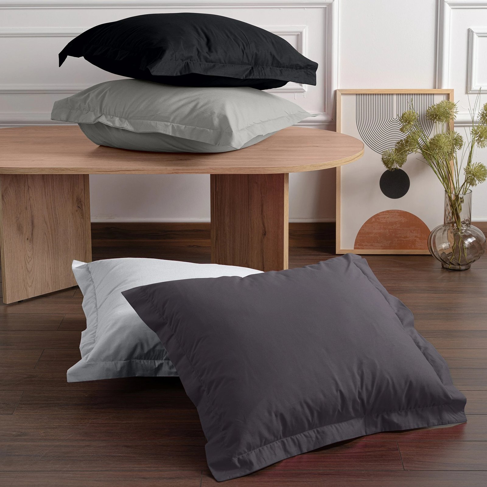 Set këllëfësh jastëku (2 copë), ngjyrë gri e errët, L'essentiel, 50x80cm Set këllëfësh jastëku (2 copë), ngjyrë gri e errët, L'essentiel, 50x80cm