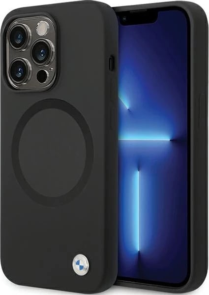 Mbështjellës BMW BMHMP14XSILBK2 për iPhone 14 Pro Max 6.7", Liquid Silicone MagSafe, Zi