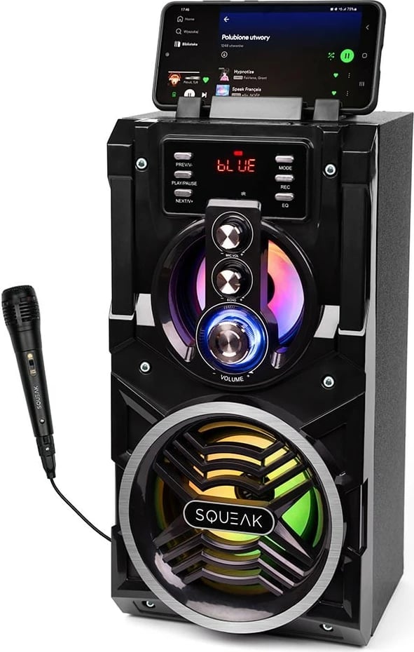 Altoparlant portativ Bluetooth SQUEAK SQ1000 Beatboxer me karaoke, 20W, i zi