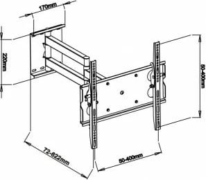 Mbajtëse muri për TV ART RAMART AR-20B, 32-65 inç, metal, e zezë