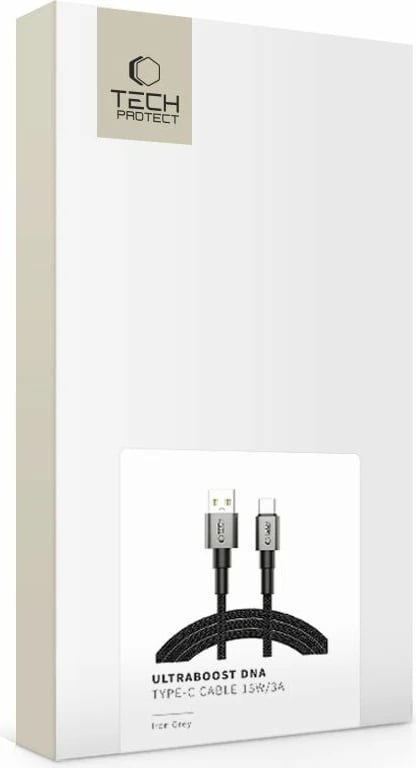 Kabllo Tech-Protect UltraBoost DNA USB-A / USB-C 200cm, Gri