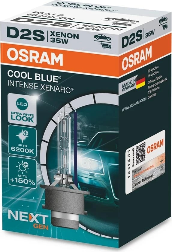 Llambë ksenon për makinë OSRAM D2S Cool Blue Intense NextGen, 35W, 85V, e bardhë e ftohtë