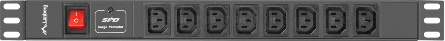 Listë furnizimi me energji (PDU) Lanberg PDU-08I-0200-C20-BK, 8x IEC C13, 1U, 16A, 2m, e zezë