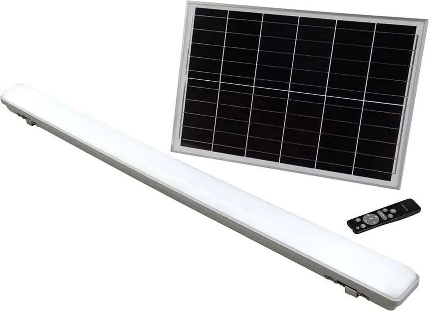 Ndriçues LED V-TAC 120cm, 18W, Solar, IP65, Bardhë
