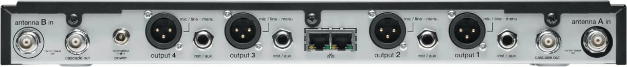 Marrës wireless për mikrofonë Shure SLXD4QDAN+, 32 kanale, i zi