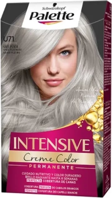 Ngjyrë për flokë unisex Schwarzkopf Palette Intensive Creme Color Tint U71 Grey Silver