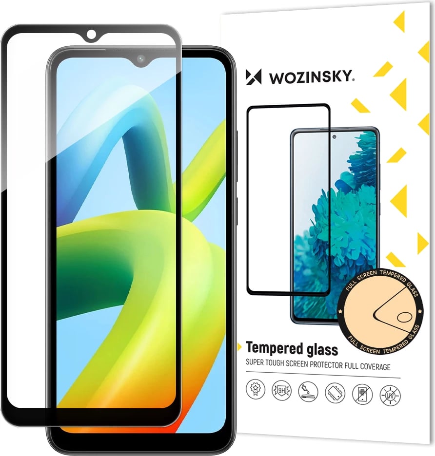 Xham i fortë mbrojtës Wozinsky Full Glue për Xiaomi Redmi A1+, me kornizë të zezë