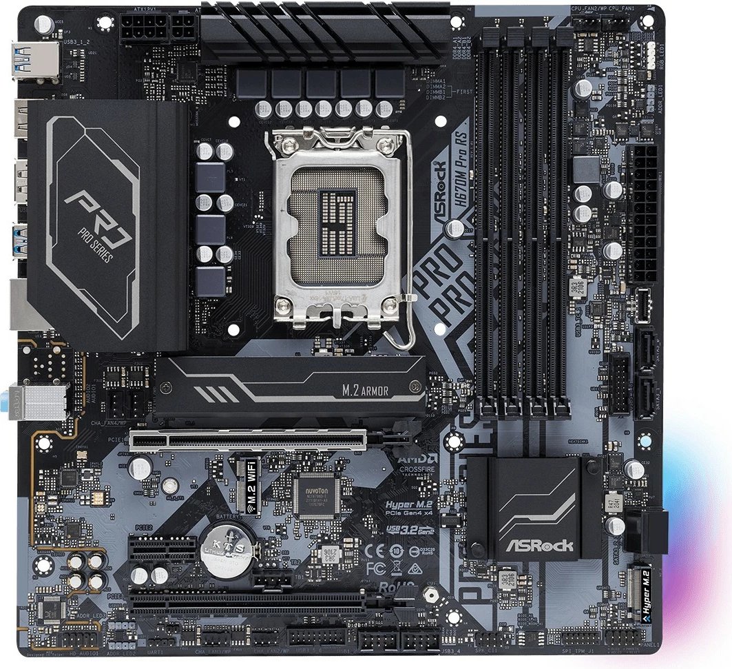 Pllakë amë ASRock H670M Pro RS, Intel, LGA 1700, DDR4-SDRAM, 128 GB