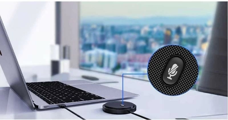 Mikrofon konferencash Techly ICC SH-22, omnidireksional, USB 2.0, i zi