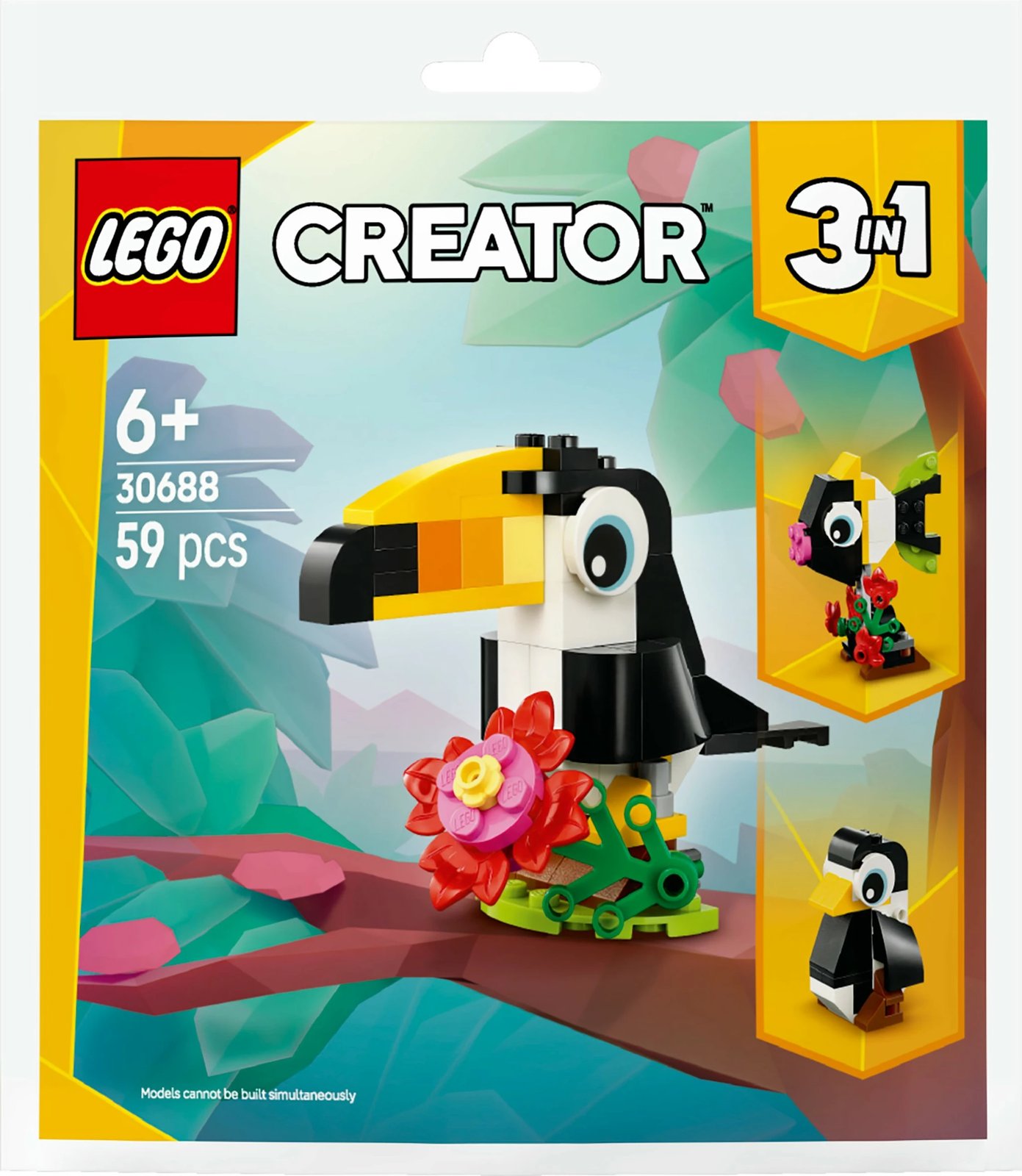 Set ndërtimi LEGO Creator 30688 3-in-1, 59 pjesë, shumëngjyrësh