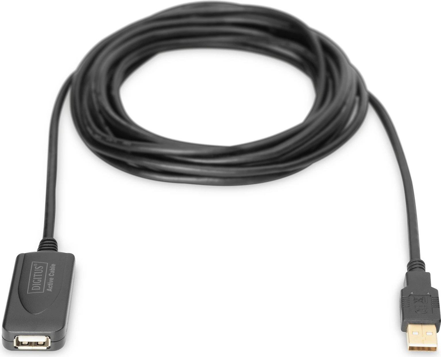 Kabëll zgjatues USB 2.0 Digitus, 5 m, USB A, USB A, Mashkull/Femër, Zi