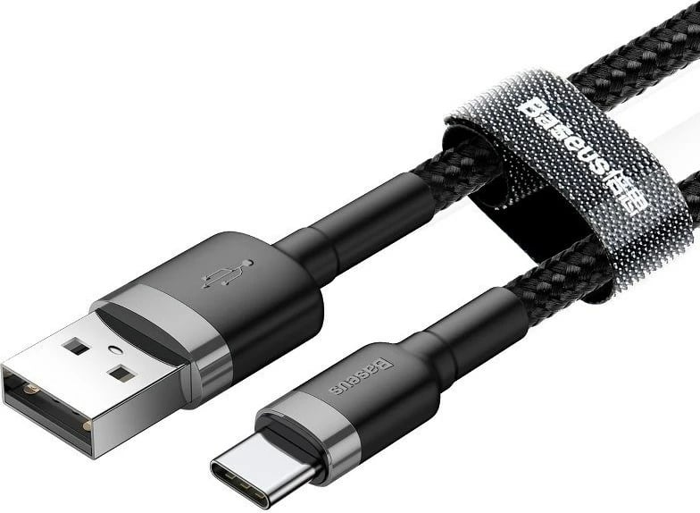 Kabëll USB-C Baseus Cafule 3A 1m, gri & zi