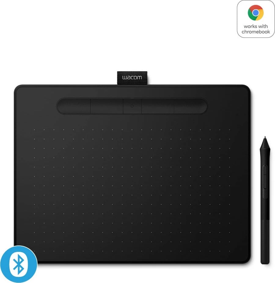 Tablet grafike Wacom Intuos M Bluetooth, Wired & Wireless, 2540 lpi, 216 x 135 mm, USB/Bluetooth, 7 mm, Pen, e zezë