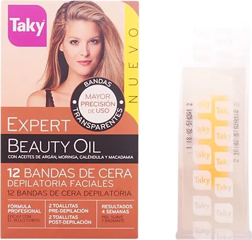 Bandë depilimi për fytyrë Taky Beauty Oil, 12 copë, uniseks