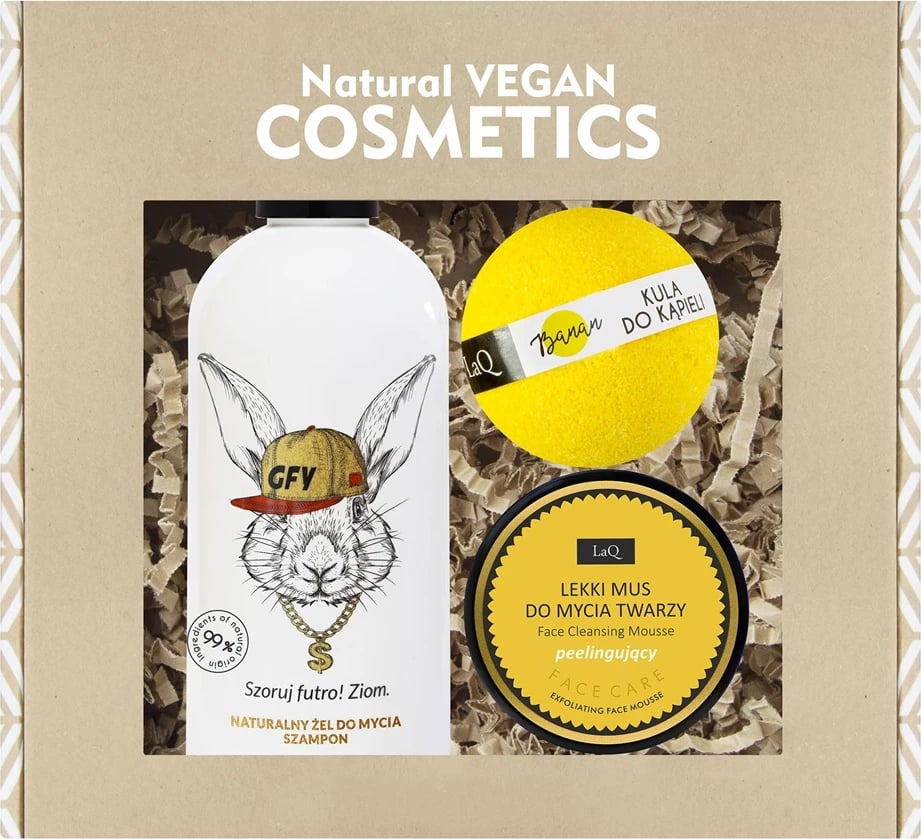 Set për kujdes trupit dhe flokëve LaQ Get Ready Bunny unisex, 300ml + 70g + 120g