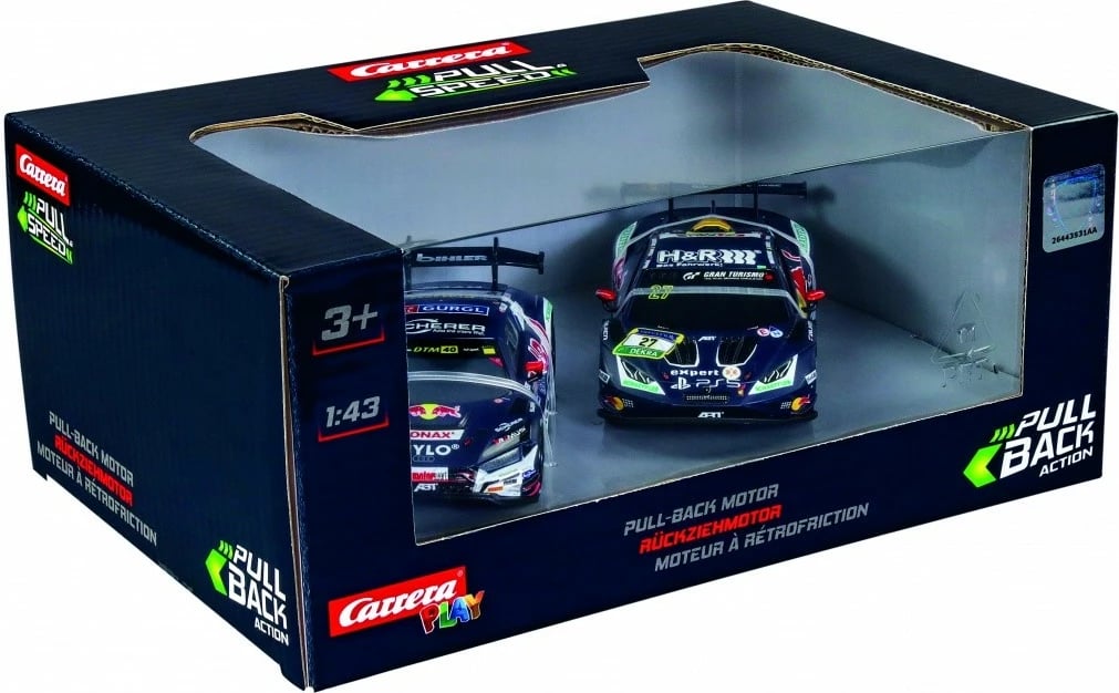 Set vetura lodër Carrera ABT Sportsline RedBull, pull-back, 1:43, multikolor, 2 copë