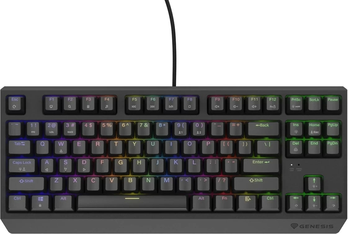 Tastierë mekanike GENESIS Thor 230 TKL, QWERTY, RGB, Wireless + Bluetooth, e zezë