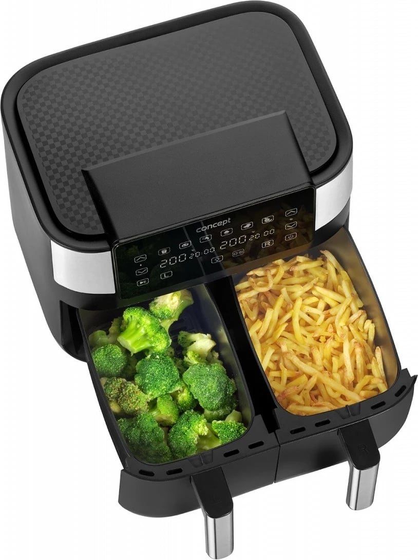 Fritezë me ajër Concept FR8000, 8L, dy kosha, e zezë/inox