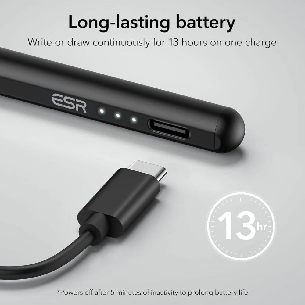 Stilolaps digjital ESR Digital+ Magnetic për iPad, i zi