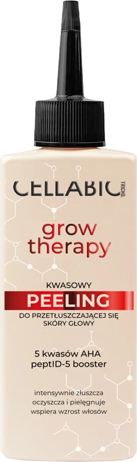Peeling acidik për skalp të yndyrshëm Cellabic Tricho Grow Therapy për femra, 150ml