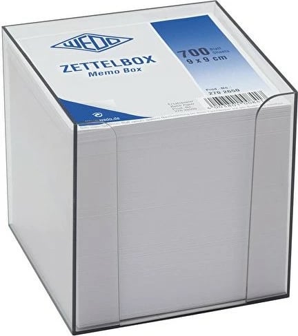 Kuti memo WEDO 270 2650, 700 fletë, 9x9cm, transparente
