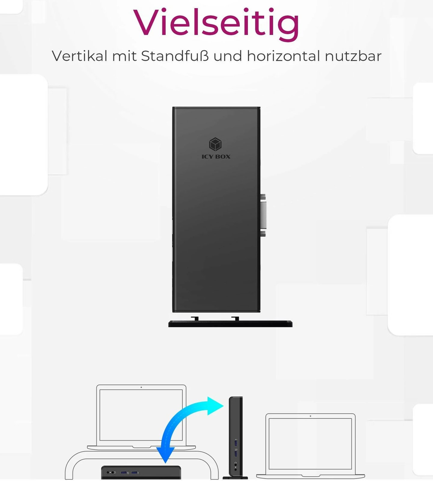 Docking station RaidSonic ICY BOX IB-DK2241AC, USB 3.2 Gen 1, 3.5 mm, 10/100/1000 Mbit/s, E zezë