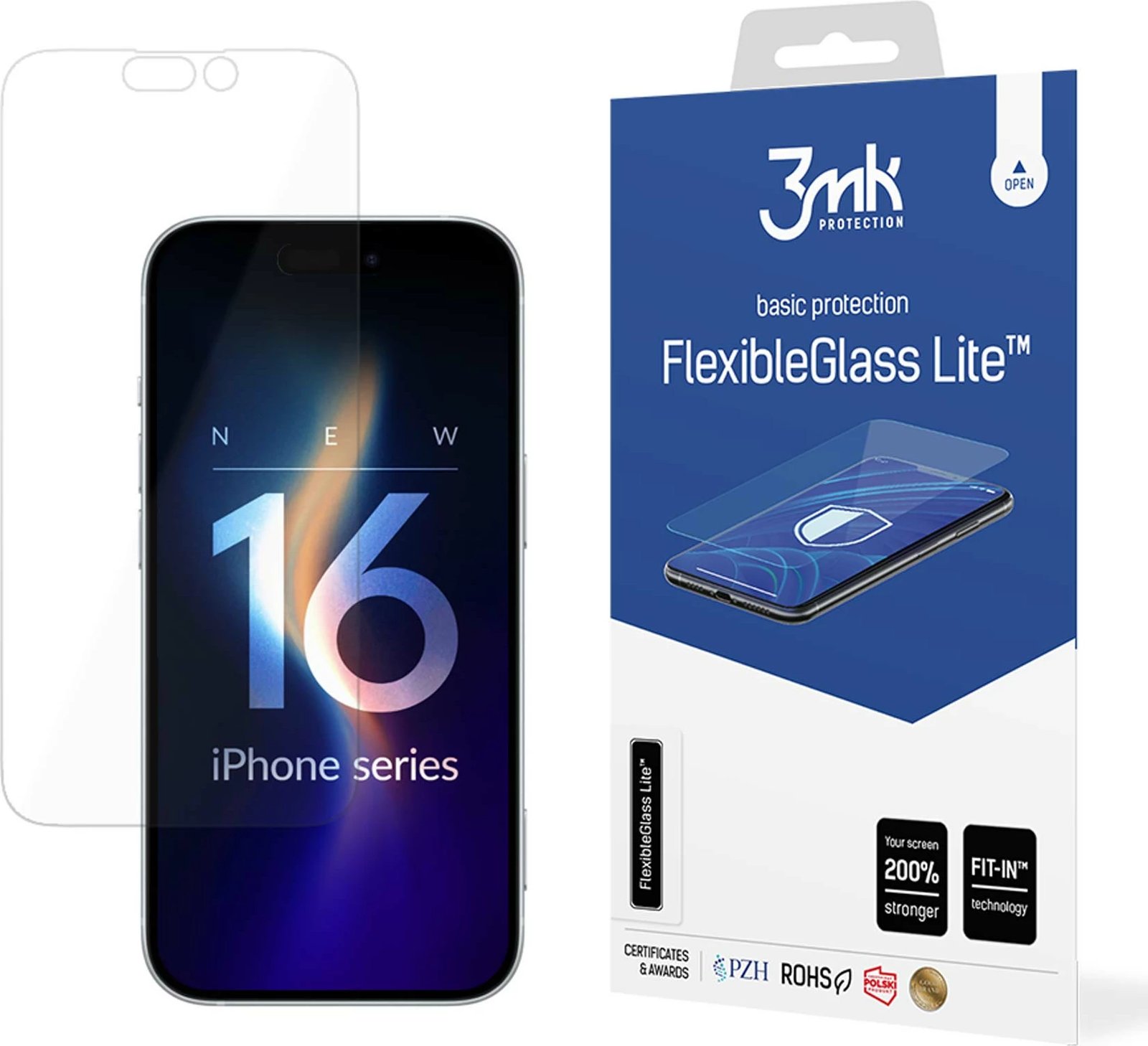 Xham hibrid mbrojtës 3mk FlexibleGlass Lite për iPhone 16 Pro Max