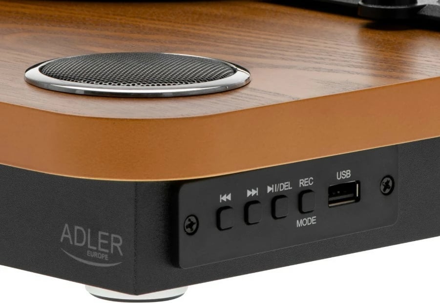 Gramafon Adler AD1914Wood me Bluetooth, USB, ngjyrë dru