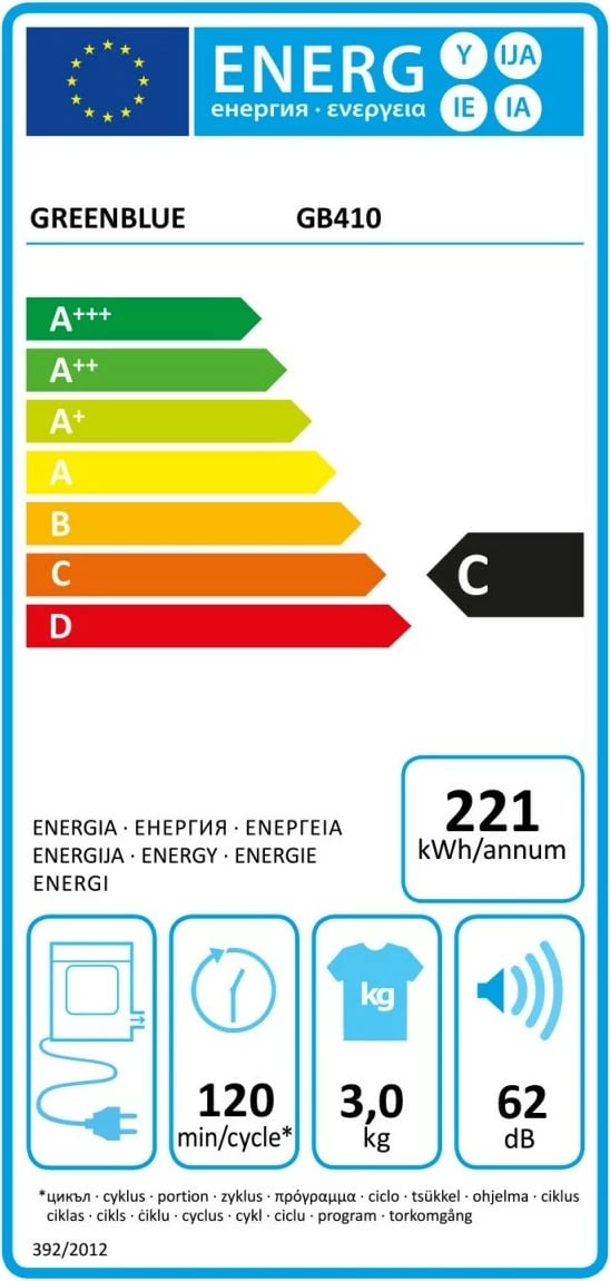 Tharëse rrobash GreenBlue GB410, elektrike, 3 kg, e bardhë