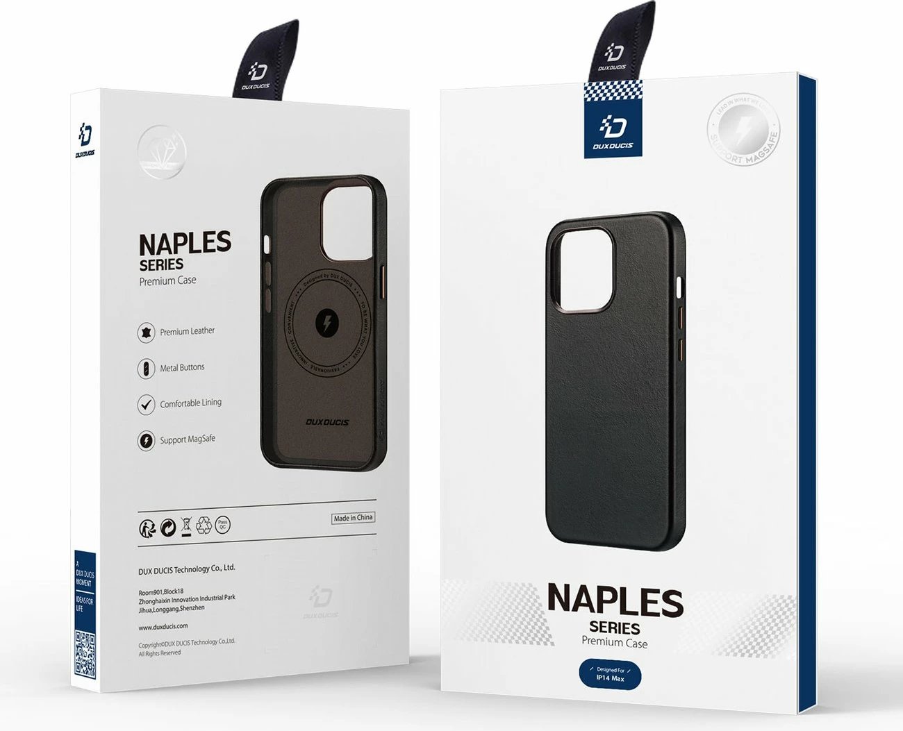 Mbështjellës Dux Ducis Naples për iPhone 14 Plus, lëkurë, MagSafe, Kafe e errët