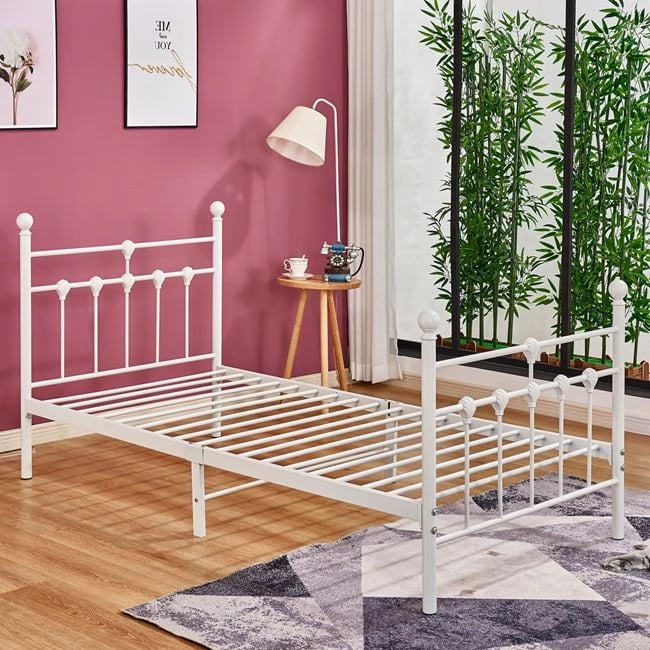 Krevat metalik JACINDA, ngjyrë e bardhë, FH574.02, 90x190 cm Krevat metalik JACINDA, ngjyrë e bardhë, FH574.02, 90x190 cm